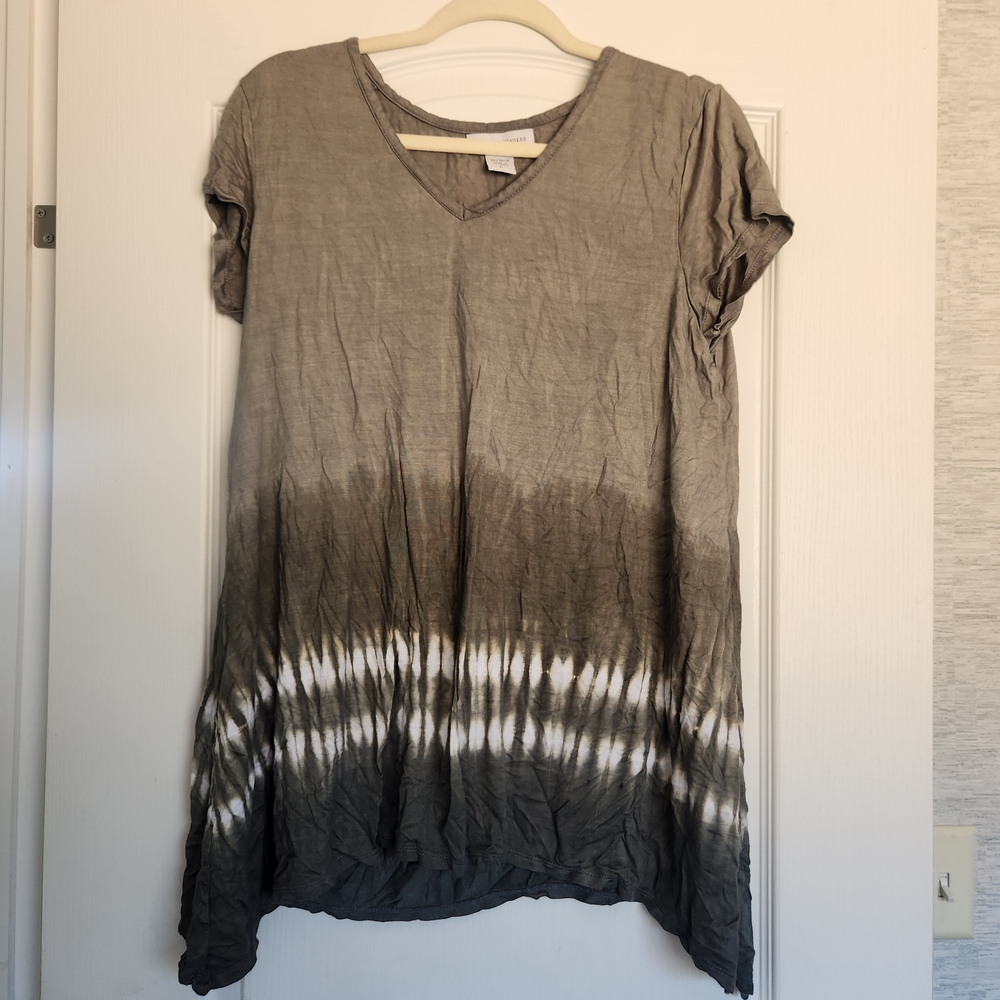 Nomadic Traders Gray Ombre Women's Blouse Size L Euc